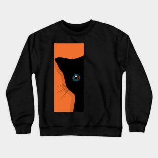 Shy Black Cat Crewneck Sweatshirt